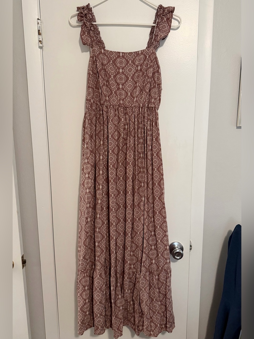 torrid Mauve Printed Ruffle Strap Maxi Dress